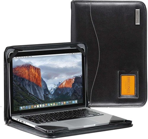 Broonel black leather - leather, contour